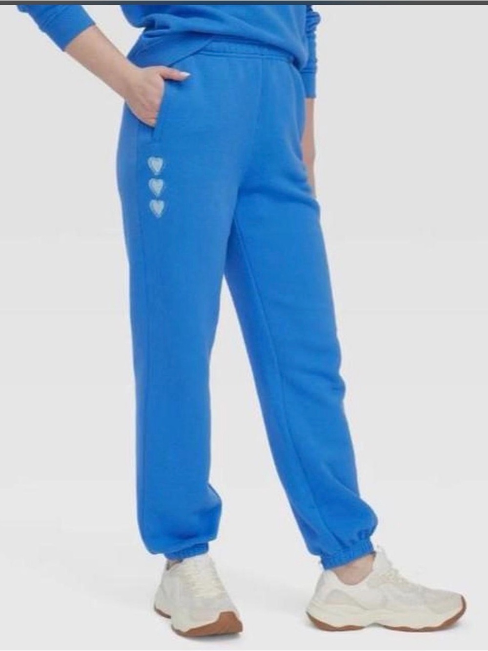 Roller Rabbit Bright Blue Heart-Appliqué Joggers